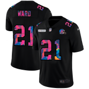 Cheap Cleveland Browns #21 Denzel Ward Men's Nike Multi-Color Black 2020 NFL Crucial Catch Vapor Untouchable Limited Jersey