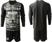 Wholesale Cheap Inter Milan Blank Black Goalkeeper Long Sleeves Soccer Club Jersey