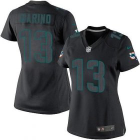 Wholesale Cheap Nike Dolphins #13 Dan Marino Black Impact Women\'s Stitched NFL Limited Jersey