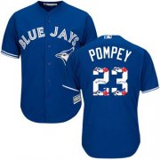 Wholesale Cheap Blue Jays #23 Dalton Pompey Blue Team Logo Fashion Stitched MLB Jersey