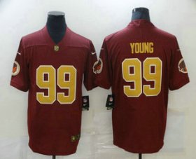 Wholesale Cheap Men\'s Washington Redskins #99 Chase Young Red With Gold 2017 Vapor Untouchable Stitched NFL Nike Limited Jersey