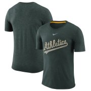 Wholesale Cheap Oakland Athletics Nike Wordmark Tri-Blend T-Shirt Green