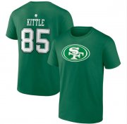 Wholesale Cheap Men's San Francisco 49ers #85 George Kittle Green St. Patrick's Day Icon Player T-Shirt