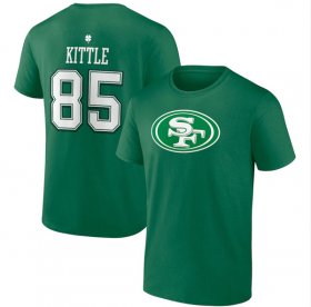 Wholesale Cheap Men\'s San Francisco 49ers #85 George Kittle Green St. Patrick\'s Day Icon Player T-Shirt