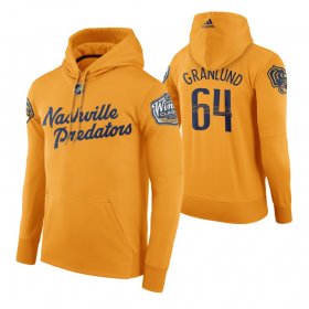 Wholesale Cheap Adidas Predators #64 Mikael Granlund Men\'s Yellow 2020 Winter Classic Retro NHL Hoodie
