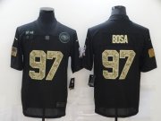 Wholesale Cheap Men's San Francisco 49ers #97 Nick Bosa Black Camo 2020 Salute To Service Stitched NFL Nike Limited Jersey