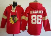 Wholesale Cheap Blackhawks #86 Teuvo Teravainen Red Pullover Hoodie Stitched NHL Jersey