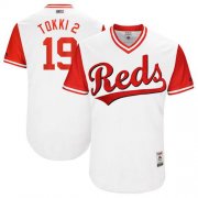 Wholesale Cheap Reds #19 Joey Votto White "Tokki 2" Players Weekend Authentic Stitched MLB Jersey