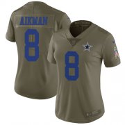 Wholesale Cheap Nike Cowboys #8 Troy Aikman Olive Women's Stitched NFL Limited 2017 Salute to Service Jersey