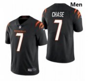 Wholesale Cheap Men Cincinnati Bengals #7 Ja'Marr Chase Black 2021 Draft Jersey