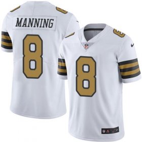 Wholesale Cheap Nike Saints #8 Archie Manning White Men\'s Stitched NFL Limited Rush Jersey