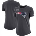 Wholesale Cheap NFL Women's New England Patriots Nike Anthracite Crucial Catch Tri-Blend Performance T-Shirt