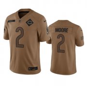 Wholesale Cheap Men's Chicago Bears #2 DJ Moore 2023 Brown Salute To Service Limited Football Stitched Jersey