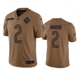 Wholesale Cheap Men\'s Chicago Bears #2 DJ Moore 2023 Brown Salute To Service Limited Football Stitched Jersey