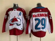 Wholesale Cheap Men's Colorado Avalanche #29 Nathan MacKinnon With A Ptach White Stitched Jersey