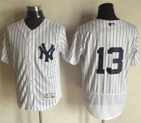 Wholesale Cheap Yankees #13 Alex Rodriguez White Strip Flexbase Authentic Collection Stitched MLB Jersey