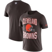 Wholesale Cheap Cleveland Browns Nike Team Logo Sideline Property Of Performance T-Shirt Brown