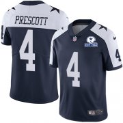 Wholesale Cheap Nike Cowboys #4 Dak Prescott Navy Blue Thanksgiving Men's Stitched With Established In 1960 Patch NFL Vapor Untouchable Limited Throwback Jersey
