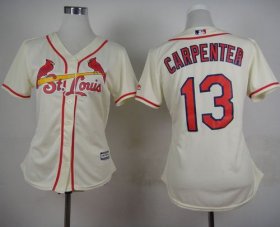 Wholesale Cheap Cardinals #13 Matt Carpenter Cream Alternate Women\'s Stitched MLB Jersey