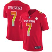 Wholesale Cheap Nike Steelers #7 Ben Roethlisberger Red Men's Stitched NFL Limited AFC 2018 Pro Bowl Jersey