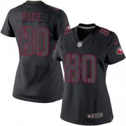 Wholesale Cheap Nike 49ers #80 Jerry Rice Black Impact Women's Stitched NFL Limited Jersey