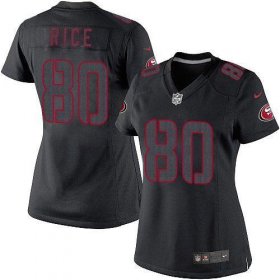 Wholesale Cheap Nike 49ers #80 Jerry Rice Black Impact Women\'s Stitched NFL Limited Jersey