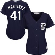 Wholesale Cheap Tigers #41 Victor Martinez Navy Blue Alternate Women's Stitched MLB Jersey