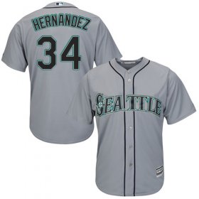 Wholesale Cheap Mariners #34 Felix Hernandez Grey Road Women\'s Stitched MLB Jersey