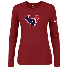 Wholesale Cheap Women\'s Nike Houston Texans Of The City Long Sleeve Tri-Blend NFL T-Shirt Red