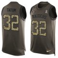 Wholesale Cheap Nike Raiders #32 Jack Tatum Green Men's Stitched NFL Limited Salute To Service Tank Top Jersey