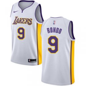Wholesale Cheap Nike Los Angeles Lakers #9 Rajon Rondo White NBA Swingman Association Edition Jersey