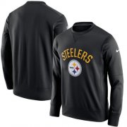 Wholesale Cheap Men's Pittsburgh Steelers Nike Black Sideline Circuit Performance Sweatshirt