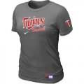 Wholesale Cheap Women's Minnesota Twins Nike Short Sleeve Practice MLB T-Shirt Crow Grey