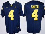 Wholesale Cheap Men's Michigan Wolverines #4 De'Veon Smith Navy Blue Stitched NCAA Brand Jordan College Football Jersey