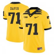 Wholesale Cheap Iowa Hawkeyes 71 Carl Davis Yellow College Football Jersey