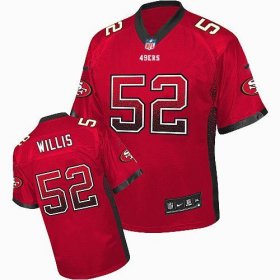 Wholesale Cheap Nike 49ers #52 Patrick Willis Red Team Color Men\'s Stitched NFL Elite Drift Fashion Jersey