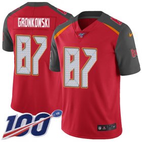 Wholesale Cheap Nike Buccaneers #87 Rob Gronkowski Red Team Color Men\'s Stitched NFL 100th Season Vapor Untouchable Limited Jersey