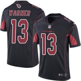Wholesale Cheap Nike Cardinals #13 Kurt Warner Black Men\'s Stitched NFL Limited Rush Jersey