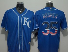Wholesale Cheap Royals #35 Eric Hosmer Blue USA Flag Fashion Stitched MLB Jersey