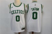 Wholesale Cheap Men's Boston Celtics #0 Jayson Tatum White NEW 2022 Nike City Edition Stitched Swingman Jersey