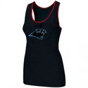 Wholesale Cheap Women's Nike Carolina Panthers Big Logo Tri-Blend Racerback Stretch Tank Top Black
