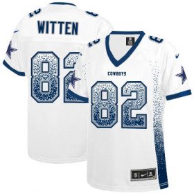 Wholesale Cheap Nike Cowboys #82 Jason Witten White Women\'s Stitched NFL Elite Drift Fashion Jersey