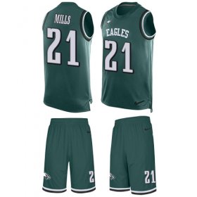 Wholesale Cheap Nike Eagles #21 Jalen Mills Green Team Color Men\'s Stitched NFL Limited Tank Top Suit Jersey