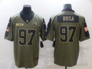 Wholesale Cheap Men's San Francisco 49ers #97 Nick Bosa Nike Olive 2021 Salute To Service Limited Player Jersey