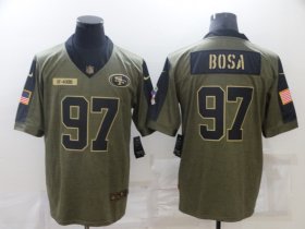 Wholesale Cheap Men\'s San Francisco 49ers #97 Nick Bosa Nike Olive 2021 Salute To Service Limited Player Jersey