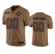 Wholesale Cheap Men's Minnesota Vikings Active Player Custom 2023 Brown Salute To Setvice Limited Football Stitched Jersey