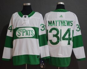 Wholesale Cheap Adidas Maple Leafs #34 Auston Matthews White Authentic St. Pats Stitched NHL Jersey