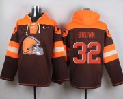 Wholesale Cheap Nike Browns #32 Jim Brown Brown Player Pullover NFL Hoodie