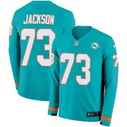 Wholesale Cheap Nike Dolphins #73 Austin Jackson Aqua Green Team Color Youth Stitched NFL Limited Therma Long Sleeve Jersey