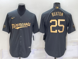 Wholesale Men's Minnesota Twins #25 Byron Buxton Grey 2022 All Star Stitched Cool Base Nike Jersey